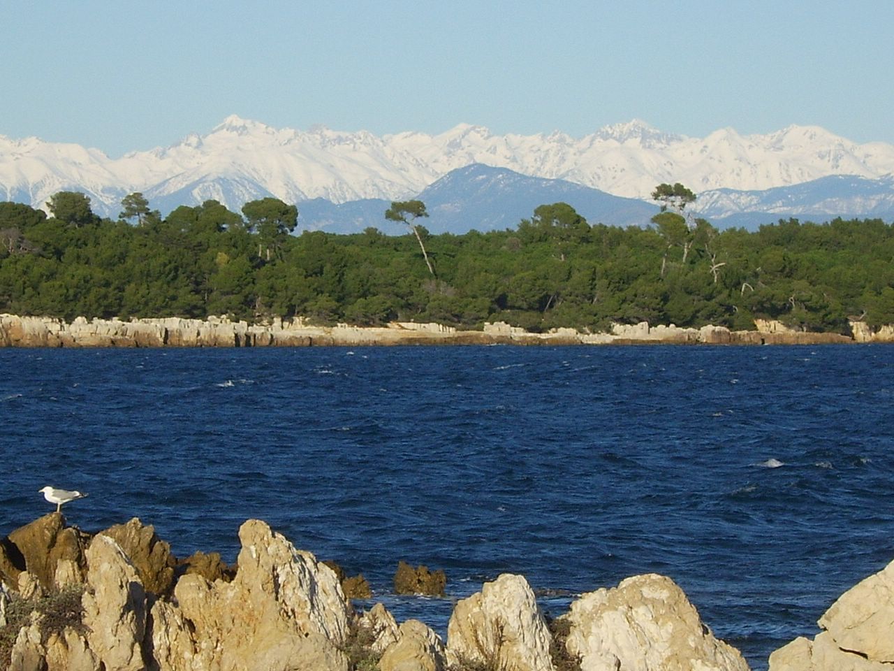 Vue depuis ile Saint Honorat - iles de lerins